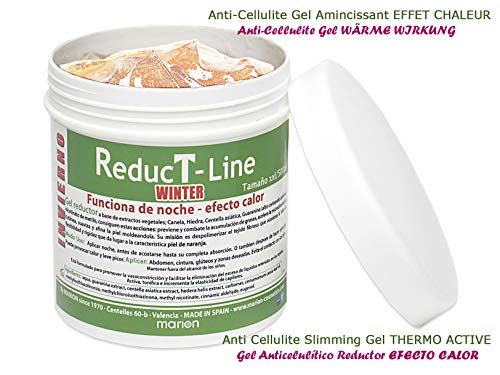 Anticelulítico Reductor Reductline WINTER Efecto Calor xxl - 500 ml, a base de Extractos Vegetales; Canela, Centella Asiática, Hiedra, Guaranina, Nicotináto de Metilo . Todo Tipo de Piel.