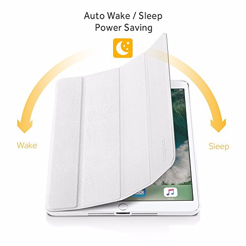 iPad Pro 10.5 Hülle, EasyAcc Ultra Dünn iPad Pro 10.5 Zoll 2017 Smart Cover mit Auto Sleep / Wake Up Funktion und Standfunktion – Hochwertiges PU Leder Hülle (Weiß, Kunstleder, Ultra Dünn) - 6