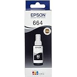 Epson Serie 664 EcoTank, Flaconi di Inchiostro Dye a 4 Colori, 70 ml, Nero
