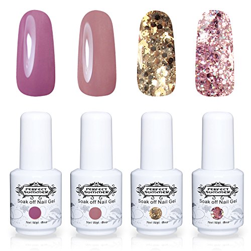 Perfect Summer Semi-permanent Gel Nail Polish Set 4PCS Multi Colours Varnish Soak Off UV LED Gel Nails Kits 8ML #34