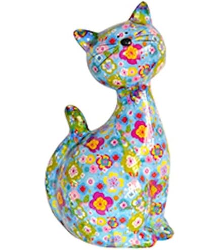 Netproshop Spardose Katze Aus Keramik – Handbemalt, Mit Gummipfropfen, Ca. 22 Cm Hoch, Individuell