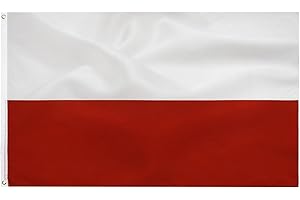 TCTOHZNG Flaga polski 90 x 150 cm-Polska flaga poliestrowa jasny Płócienny Nagłówek i podwójne szycie z mosiężnymi oczkami