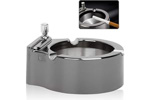 ZoneYan Retro Metall Aschenbecher, Aschenbecher mit Feuerzeug, Aschenbecher Metall Streichholz, Multifunktions Aschenbecher, Retro Metall Aschenbecher Zehntausend Match Feuerzeug, Phantasie Geschenk