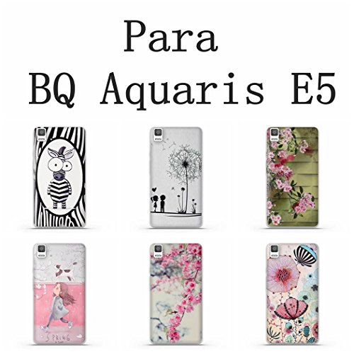 Funda BQ Aquaris E5 - Fubaoda - 3D Realzar  Linda Patr  n  Gel de Silicona TPU  Fina  Flexible  Resistente a los ara  azos en su parte trasera  Amortigua los golpes  funda protectora anti-golpes para BQ Aquaris E5