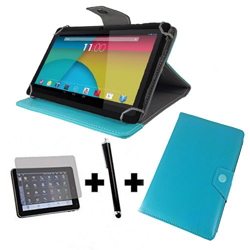 Starter Set: Dragon Touch Tablet Hülle 10.1 Zoll mit Standfunktion + Univ. Schutzfolie + Touch Pen - 3 in 1 10 zoll Türkis
