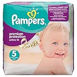 Pampers Premium Protection Active Fit Nappies, Monthly Saving Pack - Size 5, 136 Nappies