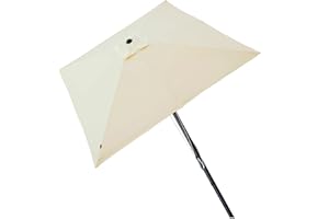 Aktive 61126 - Sombrilla jardín y terraza exterior cuadrada antiviento 3x3m, Estructura de aluminio, fácil de plegar e instalar, Altura 2,7m, Protección UV50, Sombrillas terraza, parasol jardín