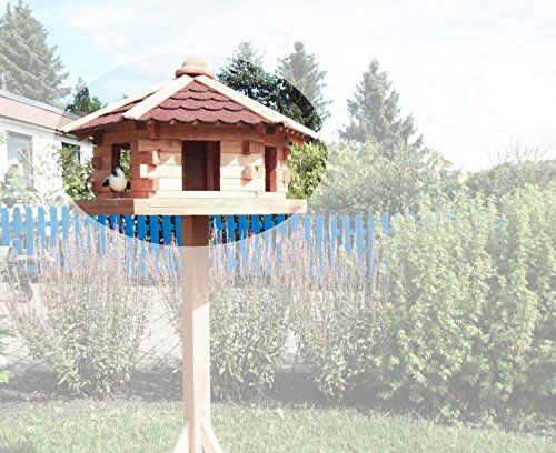 XXL Vogelhaus 59x50x38 cm Kiefer imprägniert honigbraun braun Knusperhäuschen