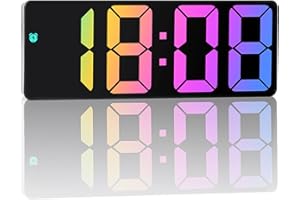 Kireida® Cyfrowy budzik LED, głośny budzik do głębokiego snu, budzik ze światłem, timer, budzik ze stacją ładującą, zasilany przez USB, budzik nocny z funkcją sterowania głosem