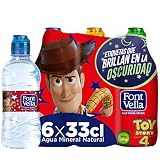 Peso neto de 1,98 l Font Vella Agua Mineral con tapón infantil - Pack 6 x 33cl