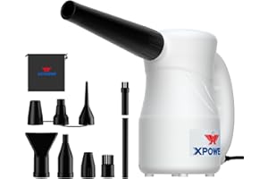 XPOWER Cyber Duster Electric Air Duster for Dusting Drying Inflating Blowing Car Detailing Computer Maintenance Leaf Blowing High Performance Motor Eco-Friendly (White, A-2S)