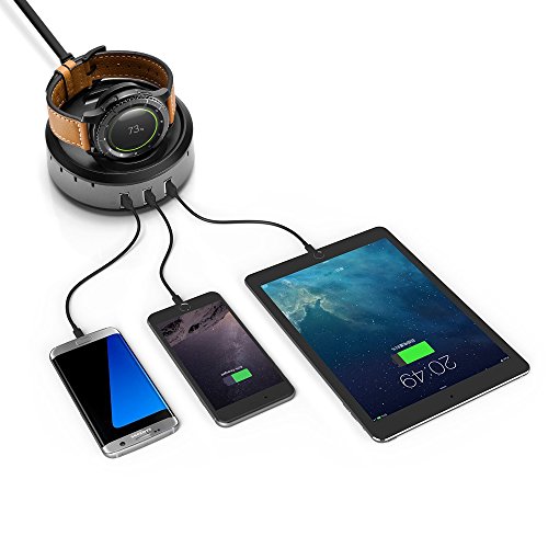 Aresh für Samsung Gear S3 Classic / Frontier Wireless Ladestation Zubehör Ladegerät Stand, 3-Port USB Ladegerät Dock Ladung Dock Station für Samsung Gear S3 Frontier / S3 Classic / S2 Classic - 6