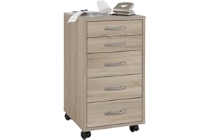 FMD Möbel, 336-001E Freddy Beistellcontainer in ausführung eiche nachbildung, melaminharz beschichtete spanplatte, maße 33.0 x 63.5 x 38.0 cm (BHT)