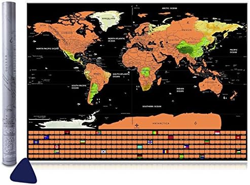 Great World Map, Vitutech Personalised World Map Adventure Scratch World Map Travel Gift Scratch off Places You've Travelled 82.5x59.3cm