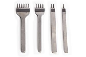 CO-LINK DIY 4mm 1/2/4/6 Diente Herramientas del arte del metal del cuero del diamante bricolaje punzones costura de cordón Perforar Cosa (juego de 4)