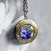Produktbild Vintage Blumen Foto Halskette locket-cornflowers locket-art Jewelry Halskette locket-bronze vergoldet pendant-charm pendant-handmade Art jewelry-glass Halskette Schmuck für Damen oder Herren