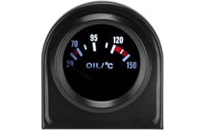 Jauge de température d'huile de voiture KIMISS, jauge de température d'huile de pointeur de voiture de lumière de 2 pouces 52mm 12V DC LED 50-150 ℃