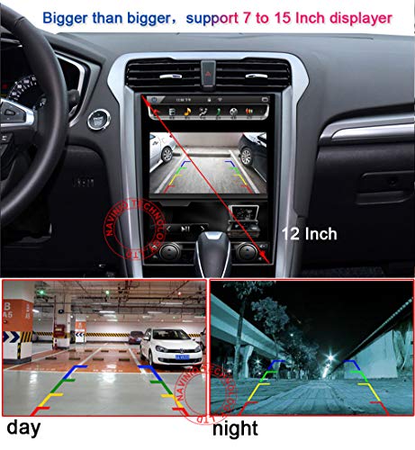 dynavsal auto HD CCD Telecamera Retromarcia 170 ° grandangolare con sensore radar sensori di parcheggio universale per PAL/NTSC, Nero per FLUENCE/Duster Latitude/Megane/Cabrio/Clio 4/TERRANO Car