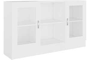 Tidyard Armadietto con Vetrina Bianco 120x30,5x70 cm in Truciolato