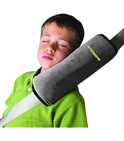 Cuscino Morbido Per Poggiatesta E Collo Per Bambini, Da Auto, Per Cintura Di Sicurezza, Colore Grigio, Micro-pelle Scamosciata, Taglia Unica