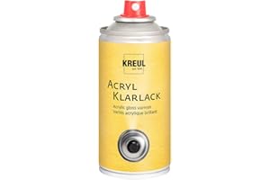 ‎KREUL KREUL 810150 - Acryl Klarlack, 150 ml Spraydose, Überzugslack für Schriftstücke, Fotos, Aquarelle, Kohle- und Bleistiftzeichnungen, durchsichtiger und wasserabstoßender Film