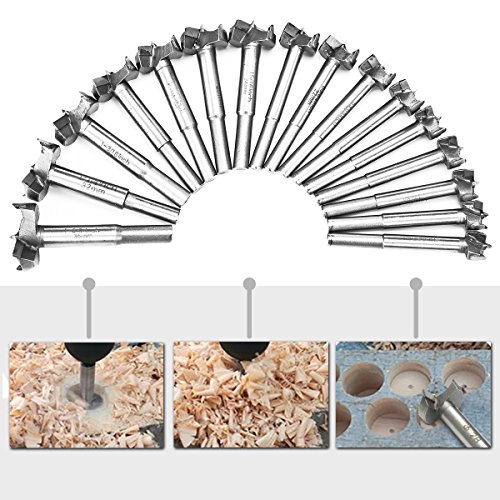 BABAN Dübelbohrer Holzbohrer Forstnerbohrer Astlochbohrer Topfbohrer Kunstbohrer 15-35mm Mehrzweckbohrer 16tlg - 5