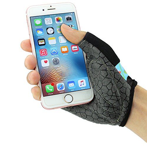 Aiduy FahrradHandschuhe, Fitnesshandschuhe Trainingshandschuhe Halbfinger-Fahrradhandschuhe – Rutschfest, Schaum gepolstert und Klettverschluss - 3