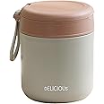 Yaaxa Cereal Cup, 430 ml Stainless Steel Porridge Cup, Cereal Cup and Container, Leak-Proof Yoghurt Cup to Go with Spoon and Lid, Portable Oatmeal Yoghurt Milk Cup for Work, School, Tourism