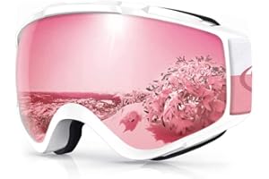 findway Ski Goggles, Skiing Goggles For Snowboard Jet Snow, For Women Men Ladies Youth Teen OTG Over Helmet Compatible, Anti-fog 100% UV Protection, Anti-glare Ski Goggles, For Skiing Snowboarding