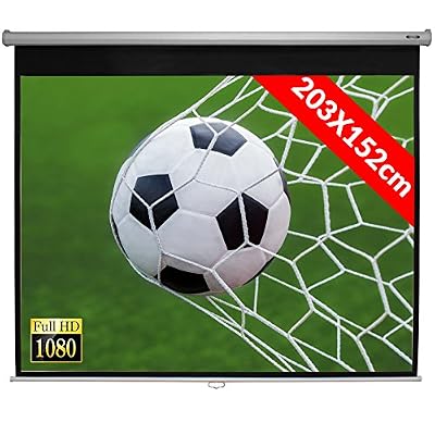 Jago - Écran de Projection Manuel 203 x 152 cm 100" Vidéoprojecteur HD TV Home Cinéma 1:1 4:3 16:9 (Modèle au Choix)
