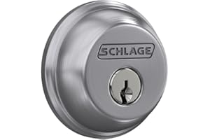 SCHLAGE B60N626 Deadbolt with Standard Trim Keyed 1 Side, Highest Residential Security, Satin Chrome