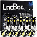☛【Amplia aplicación】Las lámparas LED T10 /W5W pueden usarse para luces interior, lámpara de matrículas, luz Indicadora lateral, bombillas de techo, luces de marcha atrás, iluminación de maletero. Es fácil de instalar, al mismo tiempo, también tiene CAN-BUS, se puede utilizar tan pronto como esté enchufado. Si la luz LED no está encendida, gire 180 grados (cambiando en la dirección positiva y negativa).