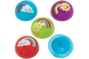 Baker Ross AT976 Jouets sauteurs arc-en-ciel - Mini jouets pour enfants (Lot de 12)