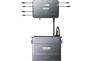 ZENDURE SUPERCHARGED Zendure SolarFlow, Estación eléctrica para balcón, HUB 2000 con entrada solar 1800W, AB2000S con capacidad 1920Wh, capacidad extensible de 7680Wh, salida 1200W, fácil instalación, IP65, 0 dB, APP