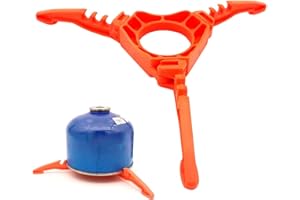 STCRERAG Gas Tank Holder ABS Non-Slip Gas Stove Foldable Canister Cartridge Stand Tripod Stand Multi-Use Portable for Camping Hiking Picnic Cooking – Orange