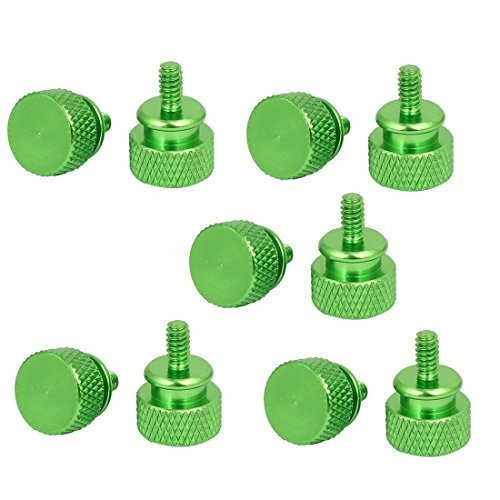 Preisvergleich Produktbild DealMux PC Gehäuse 6 # -32 Voll Knurled Gewinde Rändelschrauben Grün 10pcs