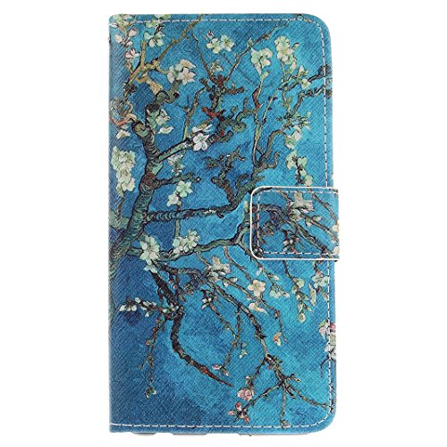 LG X Power Lederhülle, Asnlove PU Ledertasche Schutzhülle + Weich Hülle Stand Feature Flipcase Tasche Leather Case mit Standfunktion Tablet Etui mit Karte Slots für LG X Power / LG K220 (5,3 Zoll) – Aprikosenbaum - 2