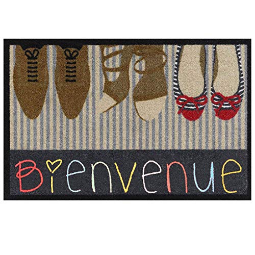 Levoberg Paillasson Entrée Essuie-Pieds Tapis d'entrée Fond Antidérapant 45 * 75cm