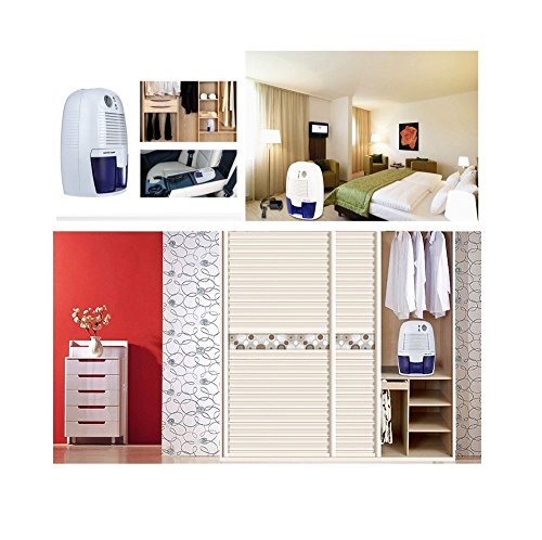 Mini Luftentfeuchter, HoLife Elektrischer Raumentfeuchter Lufttrockner 500ml Kapazität(Max.250ml/Tag) Kompakter und Tragbarer Dehumidifier mit LED Anzeige Bautrockner für Schlafzimmer, Büro, Badezimmer, Kinderzimmer, Küche, Garage,WC, usw. - 4