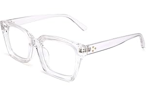 FEISEDY Klassische Brille Rechteckig Klare Linsen Dicker Brillenfassung für Damen Herren B2461