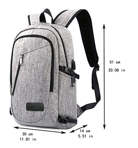 TREKOO Herren Damen Laptop Rucksack Backpack Schulrucksack f  r bis zu 15 6 zoll Laptop Notebook Computer Arbeit Campus Studenten Outdoor Reisen Wande