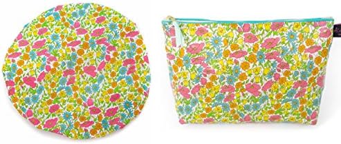 Exquisite Liberty Fabric Bath Duo, 1 Wash Bag and 1 Shower Cap Poppy and Daisy