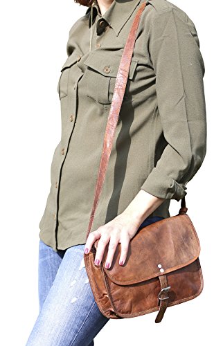 Gusti Leder nature „Andy 9,7″ iPad-Air Umhängetasche Lederhandtasche Handtasche Tabletasche 10,1“ Retro Vintage Abendtasche Ledertasche Stylisch Klein Herren Ziegenleder Damen braun H1n-5 - 2