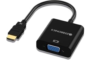 ZEBRONICS HAV01 HDMI to VGA Adapter with Full HD 1080p @ 60Hz Native Resolution, Gold Plated connectors, Plug Play Usage, Str