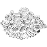 Set Di 4 Stampini Per Biscotti A Forma Di Fiore Con Espulsore - Qualità Professionale, Multicolore