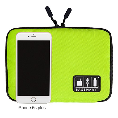 BAGSMART Universaltasche Elektronikzubehör Aufbewahrungstasche für Energy-Banks, USB Drive Shuttle, Kabel Grün - 6