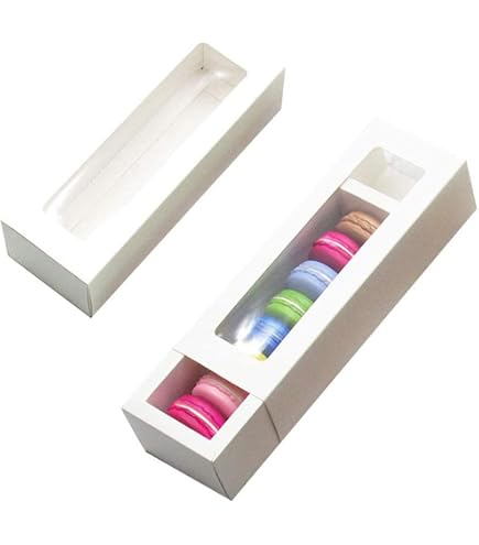 30 Scatole Per Macaron Oro Con Finestra Trasparente – Confezione Regalo Per Dolci, Biscotti, Dessert (12,2 X 4,8 X 4,8 Cm)