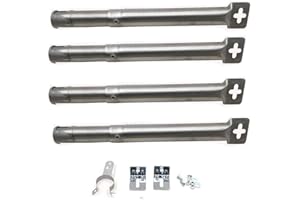 Attachcooking 001 2.54Dia Universal Grill Replacement Parts Stainless Steel Adjustable Straight Burner Tube For Most Gas Grills Extends from 31CM to 44CM(4-Pack)