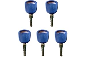 Generic 5 Pcs Ignition Keys 14601 For Case New Holland Tractors 82030144, Ignition Switch, Rotary Actuator, Manual Operation, Blue