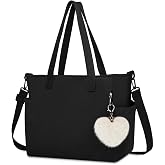 Aucuu Corduroy Handbag, Tote Bag for Women, Shopping Bag with Zipper, Large Shoulder Bag with for Shopping School Work Travel